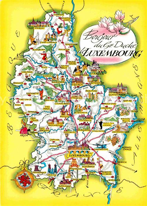 72769181 Luxembourg Luxemburg Landkarte mit Sehenswuerdigkeiten