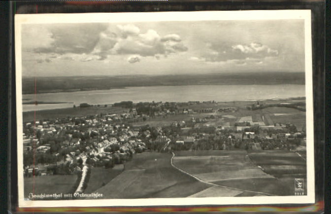 alte Ansicht Joachimsthal mit Grimnitzsee, Fliegeraufnahme von Ort und Umgebung