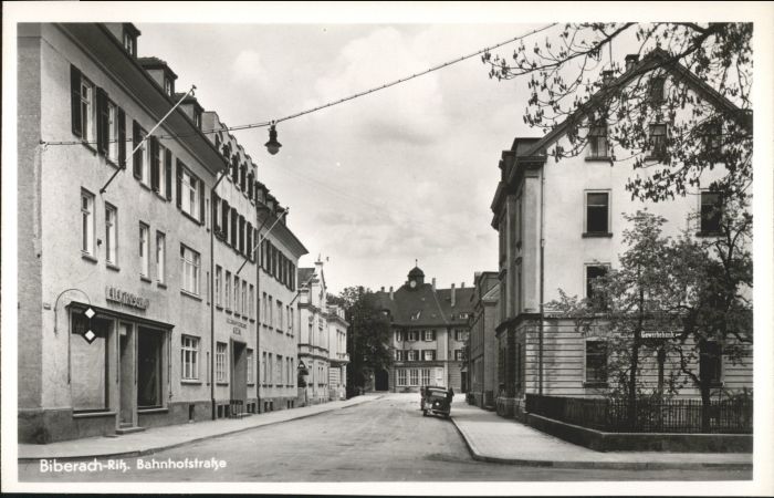 wx11302 Biberach Riss Bahnhofstrasse o 1955