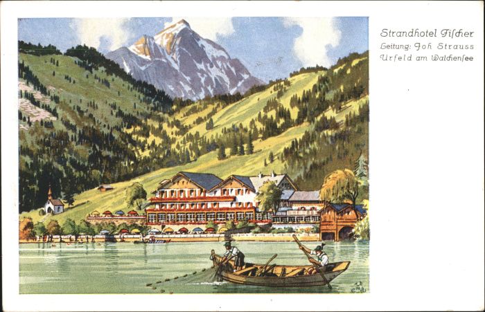 wx13349 Urfeld Oberbayern Hotel Fischer o 1925