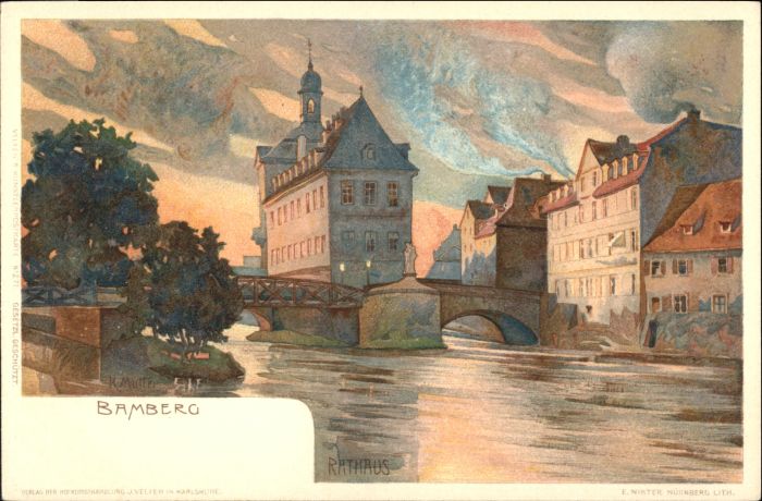 wx21195 Bamberg KuenstlerK. Mutter Rathaus  *