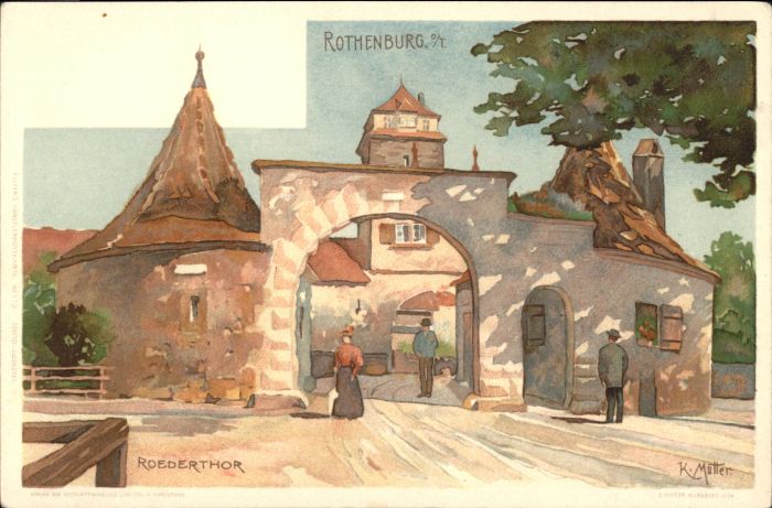 wx28454 Rothenburg Tauber Roedertor Kuenstler K. Mutter *