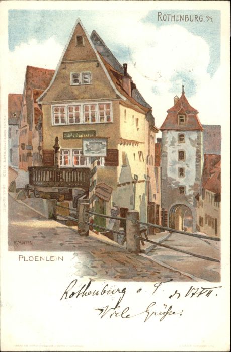 wx28462 Rothenburg Tauber Ploenlein Kuenstler K. Mutter x