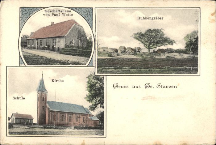 wx29289 Stavern Emsl Huehnengraeber Geschaeftshaus Paul Wotte *