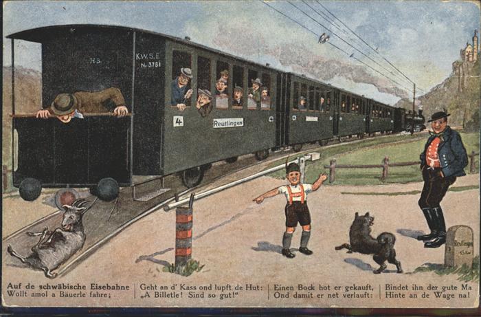 Reutlingen Schwäbische Eisenbahn Hund Ziege