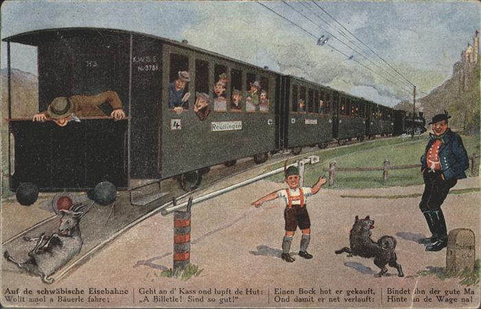Reutlingen Schwäbische Eisenbahn Hund Ziege