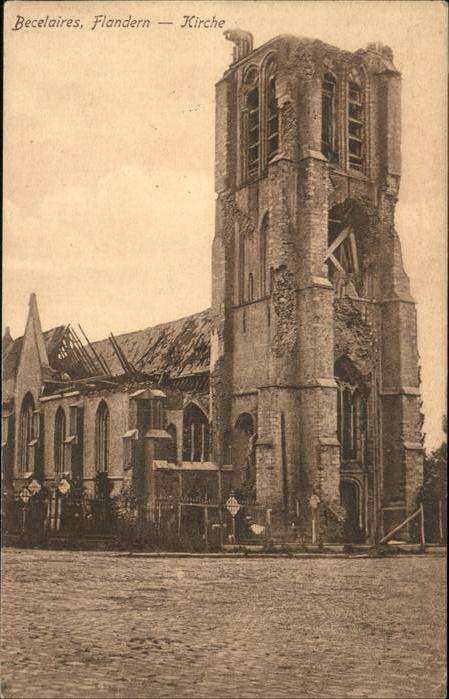 Becelaere Becelaires Flandern, Kirche, Feldpost, Weltkrieg