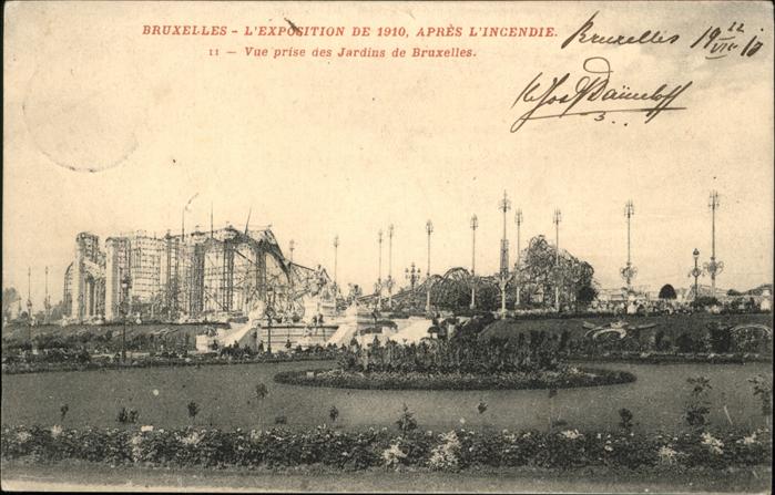 Bruxelles Bruessel 1910 Apres L Incendie Jardins Bruxelles