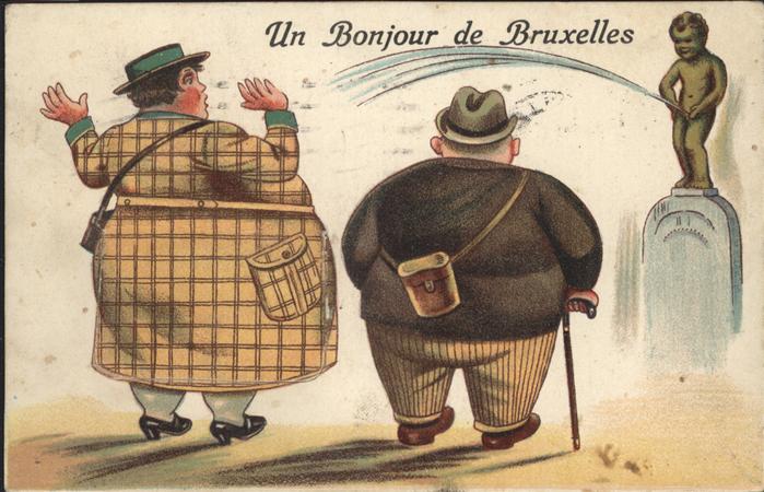 Bruxelles Bruessel Junge Brunnen, Wanderer, Leporello