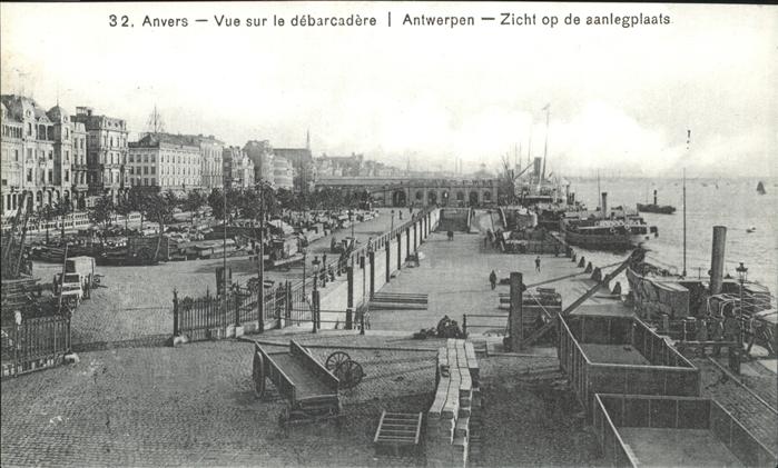 Anvers Antwerpen Vue sur le debarcadere