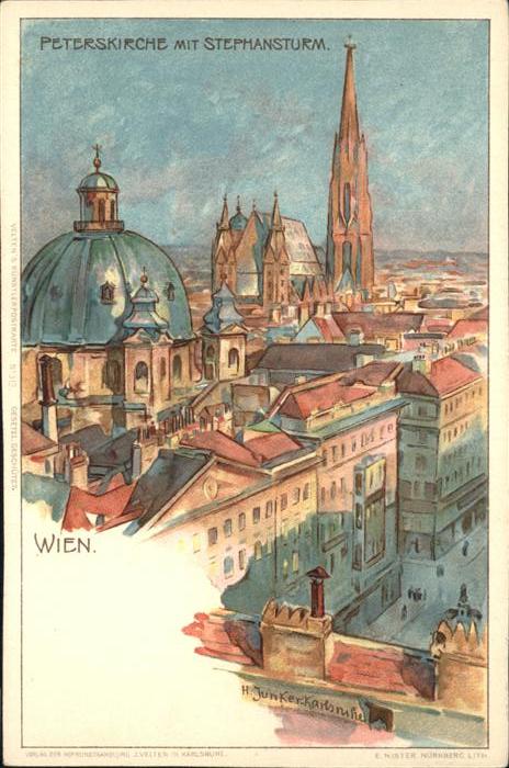 WIEN AT Peters Kirche  Stephansthurm Kuenstler H Junker