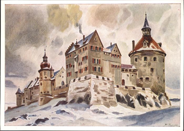 Heidenheim Brenz Schloss Hellenstein Künstler R. Thelen