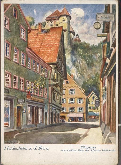 Heidenheim Brenz Pfluggasse Turm Schloss Hellenstein Kün
