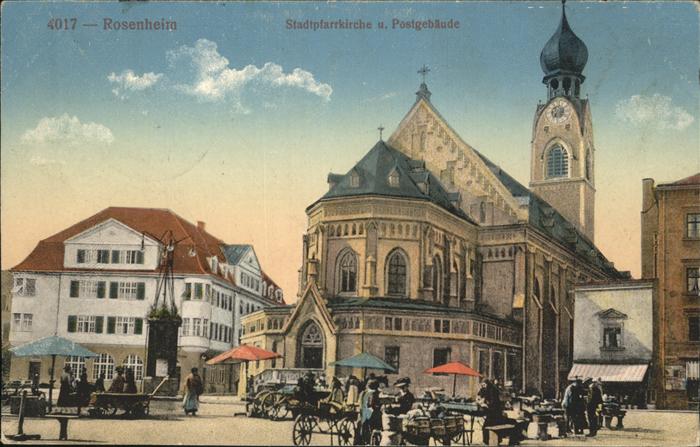 Rosenheim Bayern Stadtpfarrkirche Postgebäude, Feldpost
