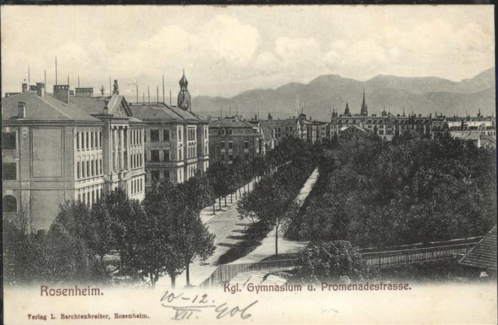 Rosenheim Bayern Kgl. Gymnasium u. Promenadenstrasse