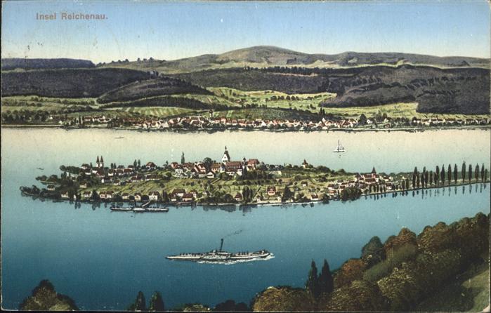 Reichenau Bodensee Gesamtansicht Dampfer
