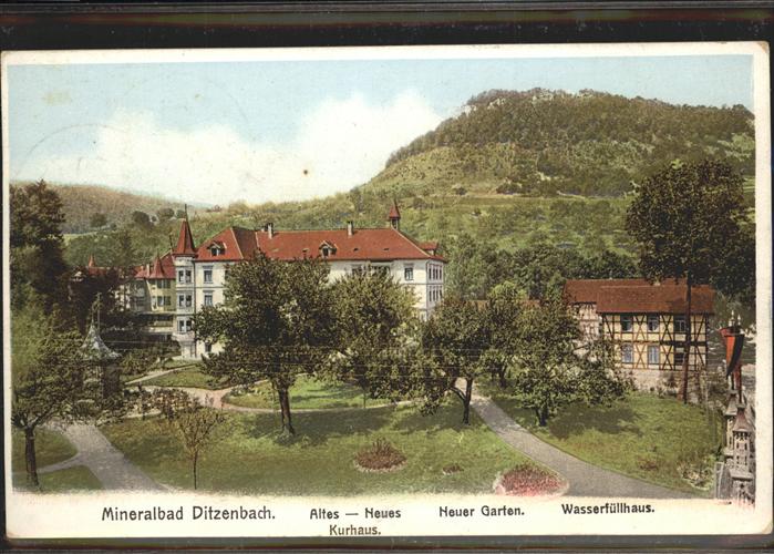 Bad Ditzenbach Kurhaus Garten Wasserfüllhaus