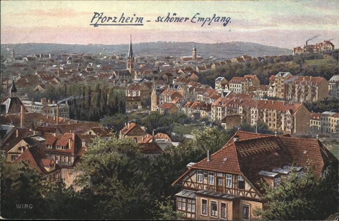 Pforzheim Gesamtansicht Künstlerkarte