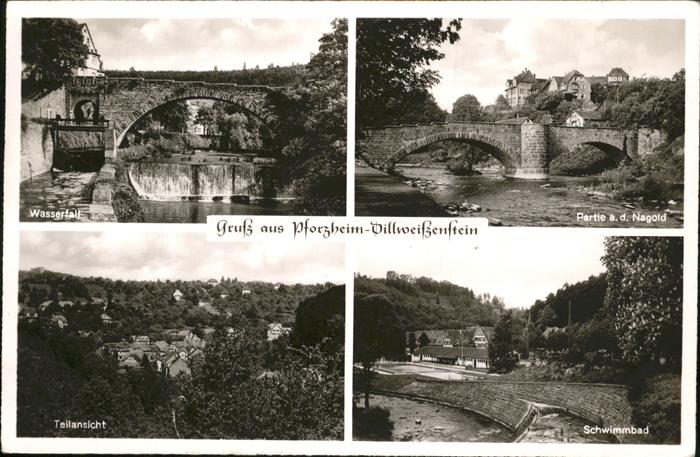 Pforzheim Dillweißenstein Schwimmbad Wasserfall