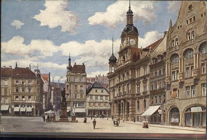 Pforzheim Marktplatz Rathaus Kriegerdenkmal Künst
