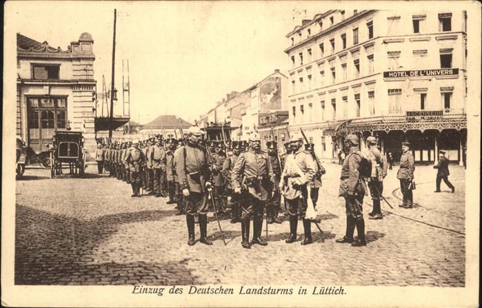 Luettich Liege Einzug des dt. Landsturms in Lüttich