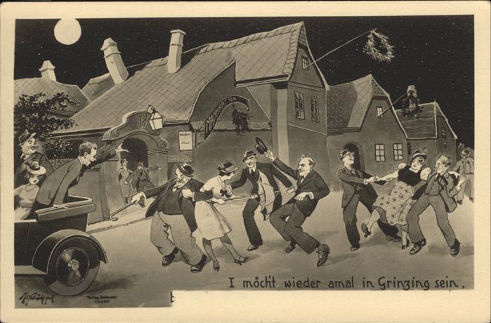 Grinzing Wien Scherzkarte