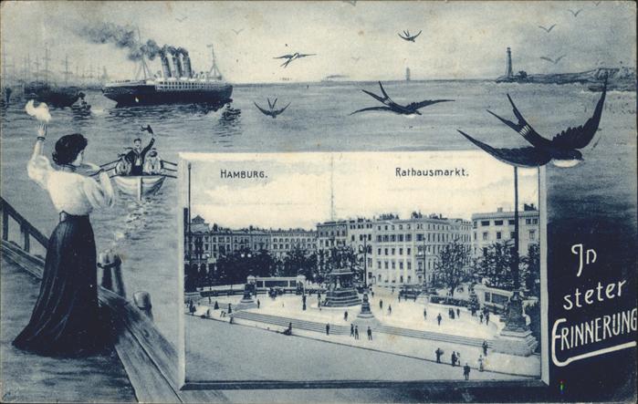 Hamburg Rathausmarkt Dampfer