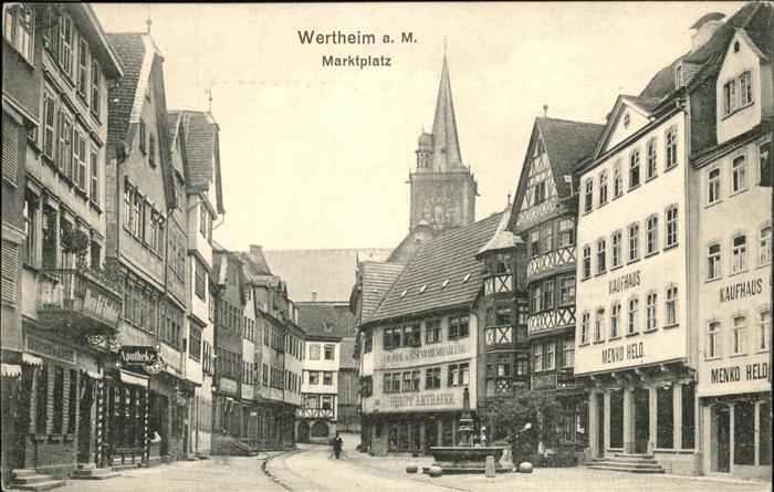 Wertheim Main Marktplatz Brunnen Kaufhaus Menko Held