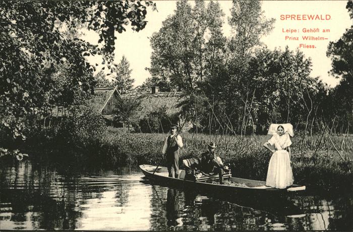 Leipe Gehöft am Prinz Wilhelm Fliess Boot