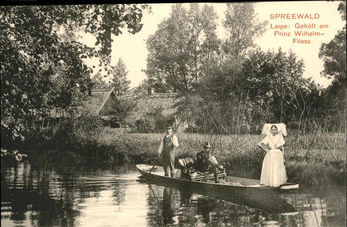Leipe Gehöft am Prinz Wilhelm Fliess Boot