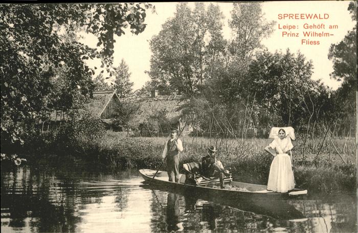 Leipe Gehöft am Prinz Wilhelm Fliess Boot
