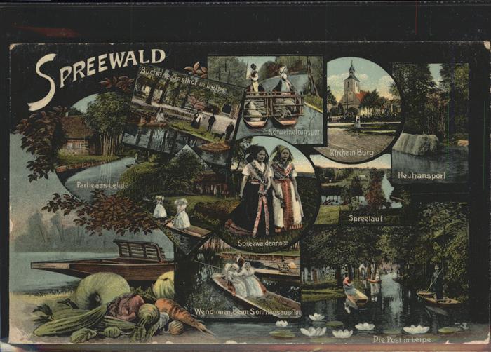 Luebbenau Spreewald Kirche Burg Heutransport Post Wendinnen