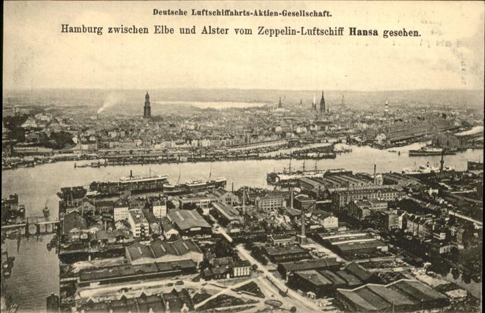HAMBURG  CITY Elbe
Zeppelin-Luftschiff