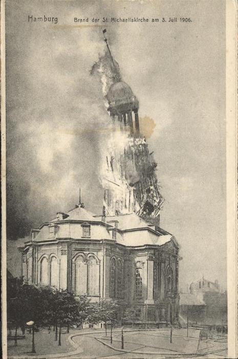 Hamburg Brand Michaeliskirche 1906