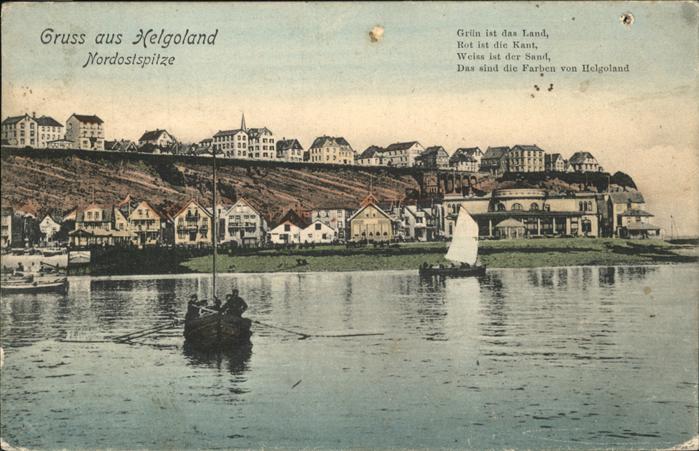 HELGOLAND Insel Schleswig-Holstein Nordostspitze Boot Segelboot