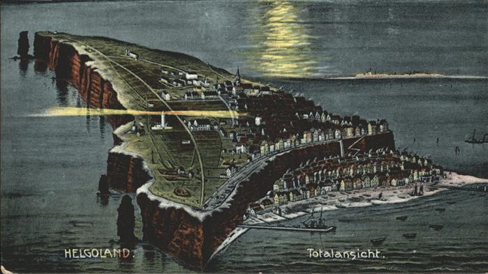 Helgoland Total Fliegeraufnahme Scheinwerfer Nach