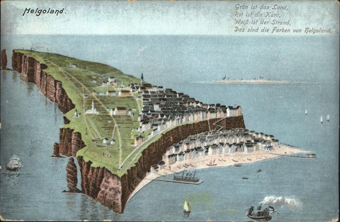 Helgoland total Fliegeraufnahme Schiffe