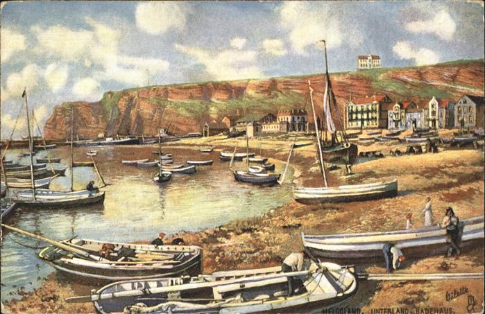 HELGOLAND Insel Schleswig-Holstein Unterland Boote Segelschiff