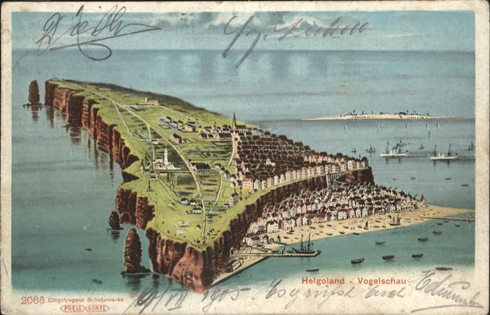 Helgoland Total Fliegeraufnahme Schiffe