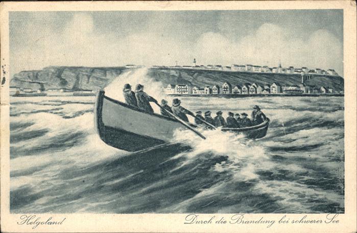 HELGOLAND Insel Schleswig-Holstein Boot Brandung Schwere See