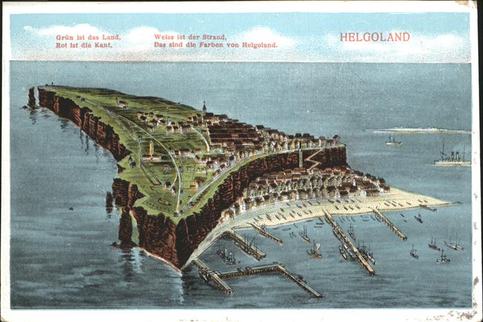 HELGOLAND Insel Schleswig-Holstein Totalansicht Schiffe