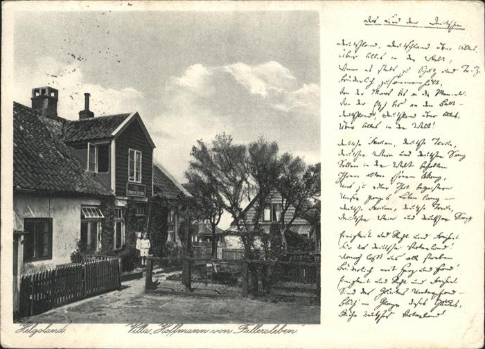 HELGOLAND Insel Schleswig-Holstein Villa Hoffmann von Fallerslebn