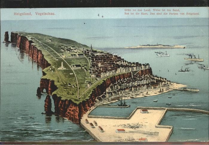 HELGOLAND Insel Schleswig-Holstein Totalansicht Schiffe