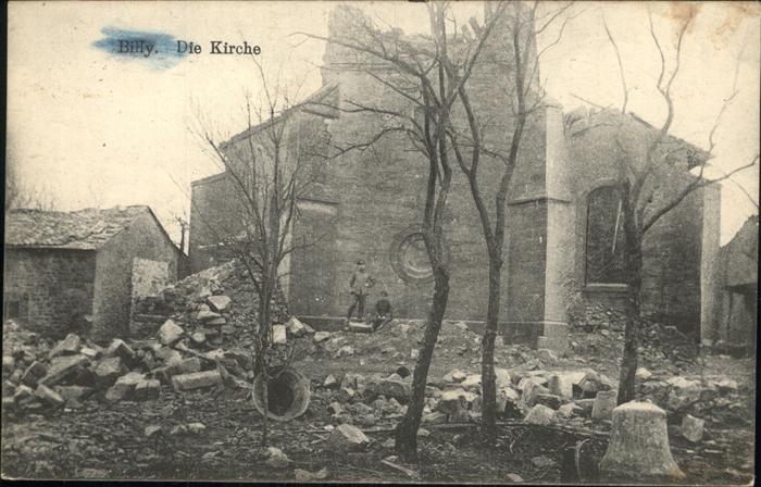 Billy-sur-Aisne Kirche Zerstörung 1. Weltkrieg