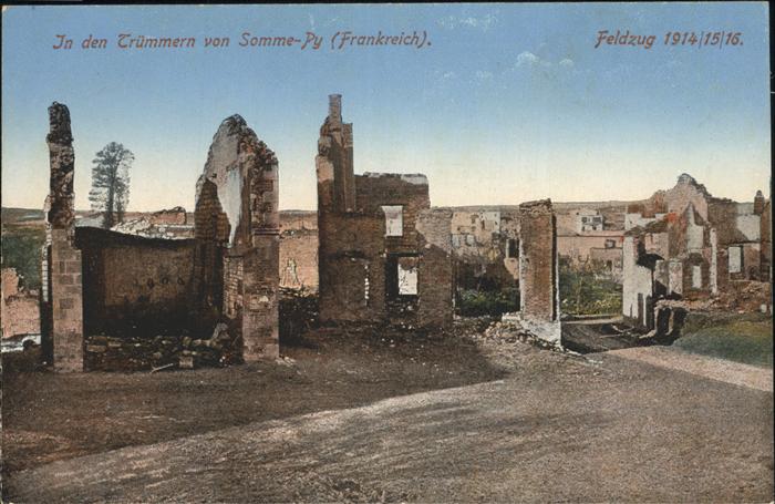 Somme-Py-Tahure Feldzug Trümmer