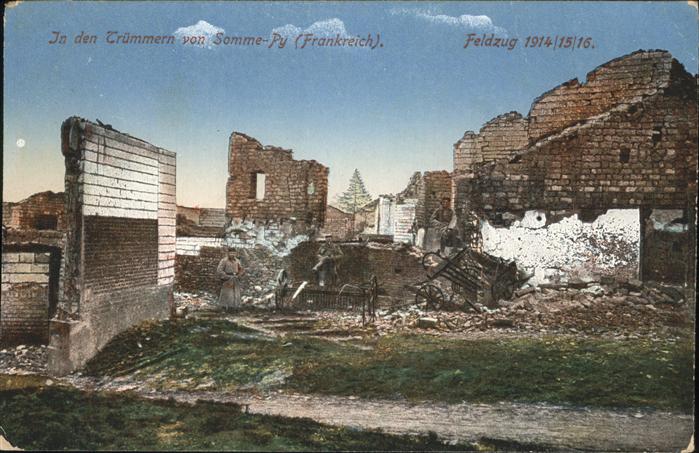 Somme-Py-Tahure Feldzug Trümmer