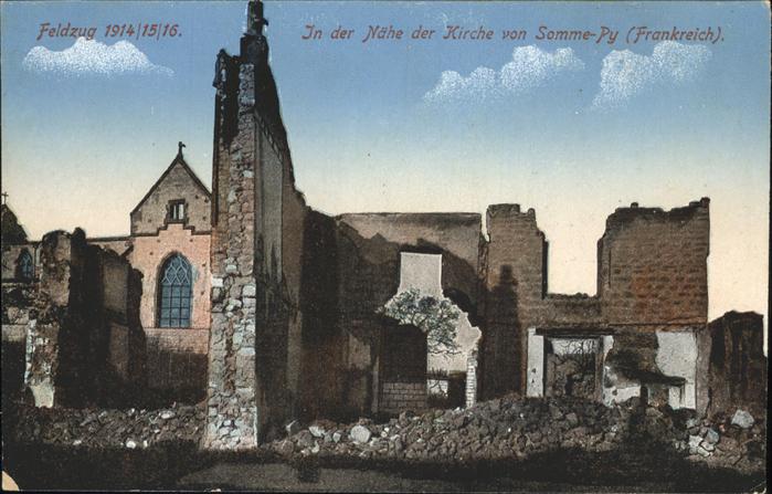 Somme-Py-Tahure Kirche Trümmer