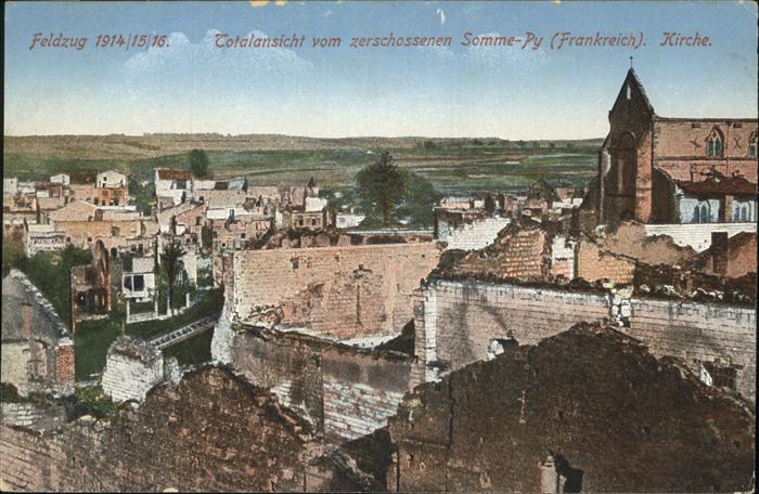 Somme-Py-Tahure Kirche Trümmer