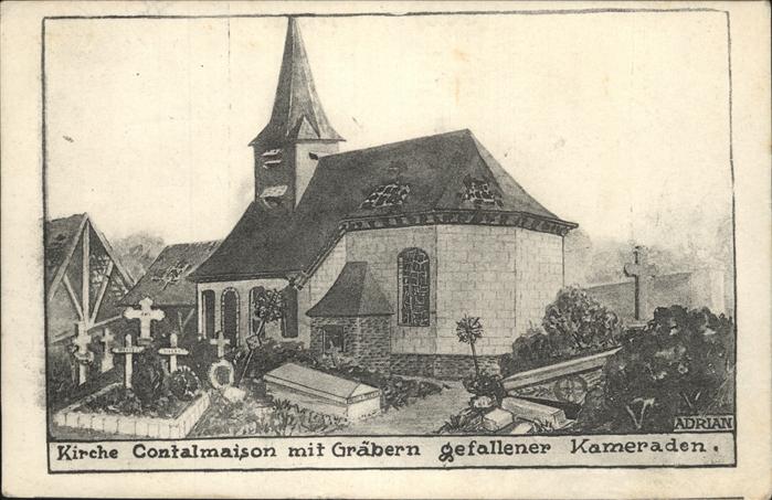 Contalmaison Kirche Kriegsgräber