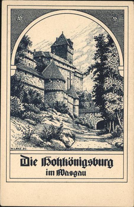 Hohkoenigsburg Haut-Koenigsbourg Zeichnung